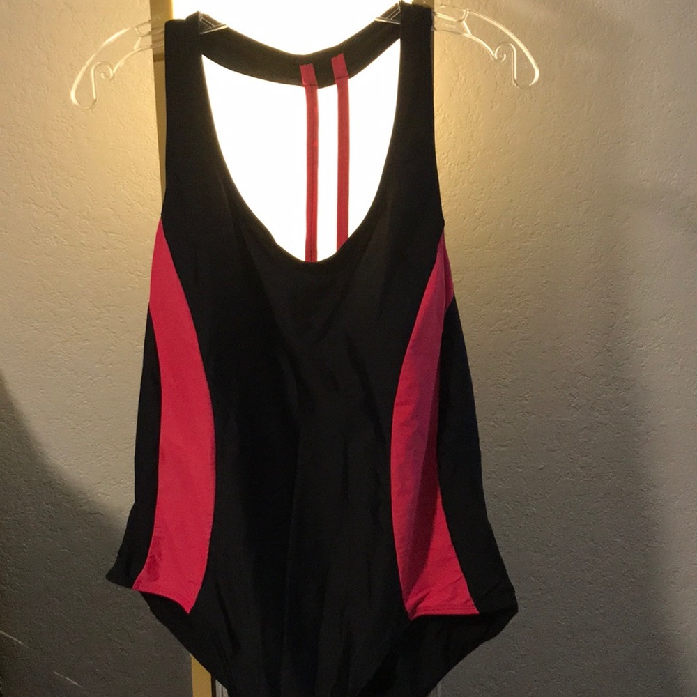 Very cute Bathing suit black with coral sides